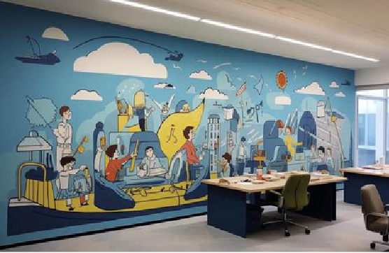 启东办公室墙绘的特点。